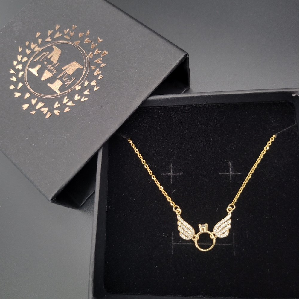 Small Crystal Wing Necklace